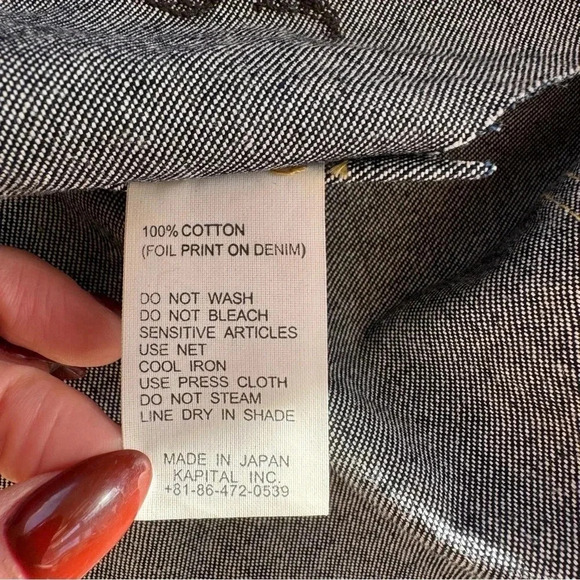 Kapital Foil Denim Vest Jacket metallic Gold Size 0 - Picture 7 of 17